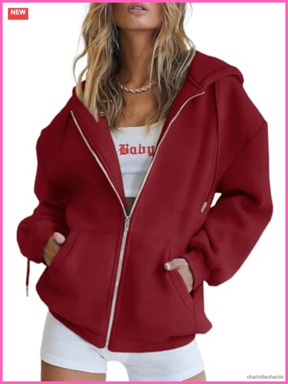Women's Full Zip Up Hoodie Fleece Lined Sweatshirt with Pockets